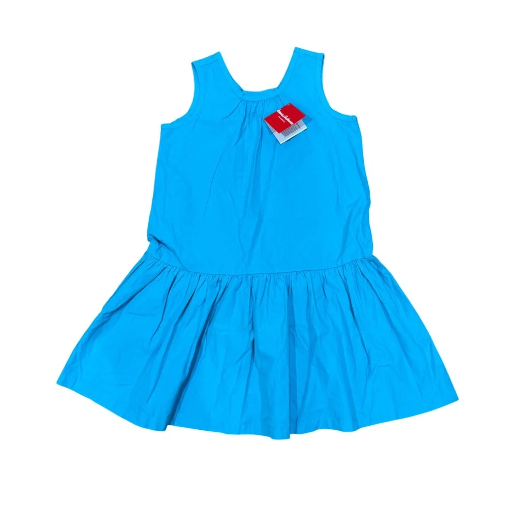 Hanna‎ Andersson Girls Turquoise Summer Breezeway Cotton Dress 140 US 10 NWT